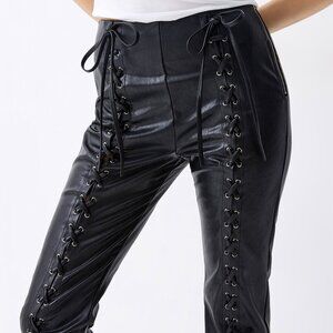NWT Lace-up faux leather pant